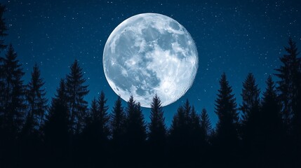 Full Moon Over the Forest