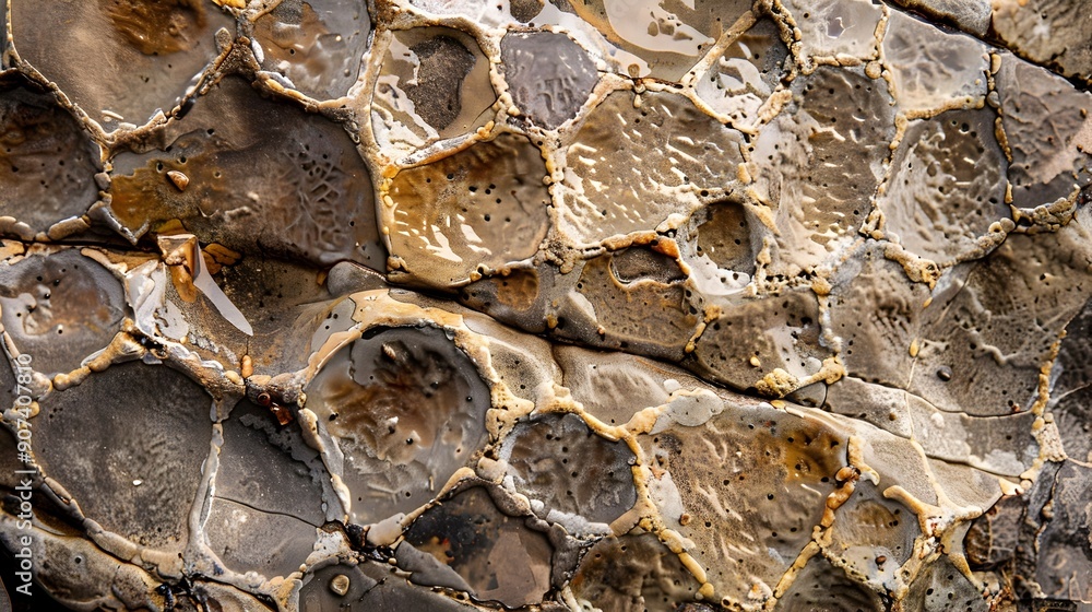 Aufkleber intricate surface patterns of a pebble captured from an ant's perspective