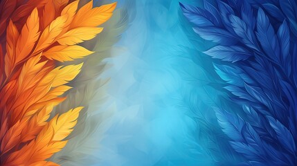 Obraz premium Vibrant Autumnal Abstract Painting Inspired by Modern Expressionism