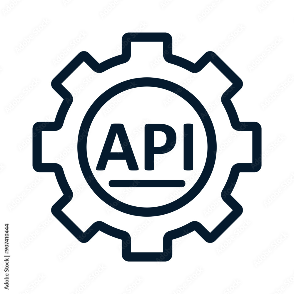 Poster api. vector linear icon isolated on white background.