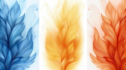 Obraz premium Symbolic Leaves Depicting Four Seasons in a Striking Artwork