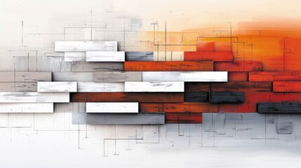 Abstract Art Piece Featuring Bold Colors, "The Scream" Text
