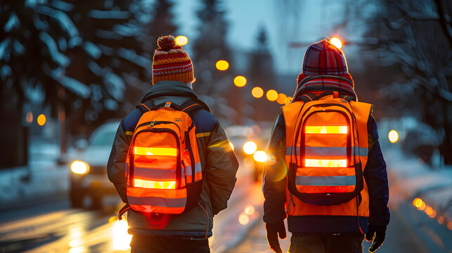 Kids Walking Safely in the Dark