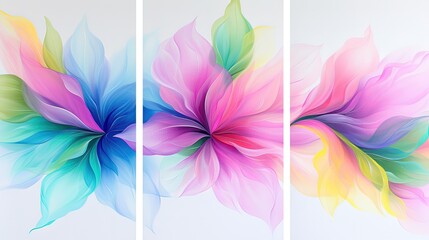 Obraz premium Group of Five Iridescent Butterflies on White Background