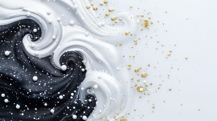 Abstract Wave Pattern with Gold Accent Illustration