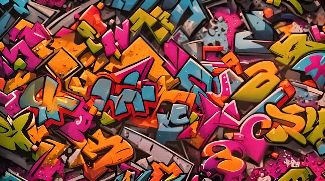Grunge Effect Graffiti Seamless Pattern Showcased