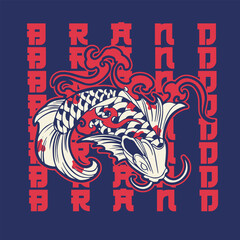 Fish koi logo and symbol vector image	