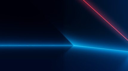 Red and blue abstract light and black minimalist background