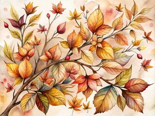 Fototapeta premium autumn leaves and flower background