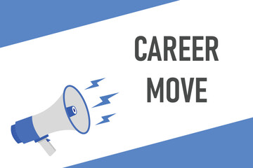 Career Move button, banner, label, template for website. Career Move text with colorful megaphone icon