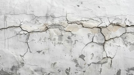Pale concrete wall with cracked line background for text