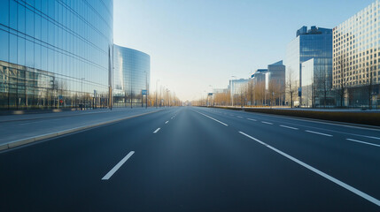 Fototapeta premium Empty city center road
