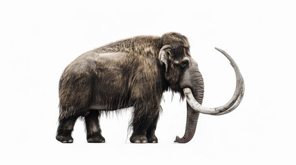 Obraz premium Majestic Mammoth on White Background. Generative AI
