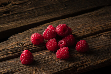 raspberry on wooden background