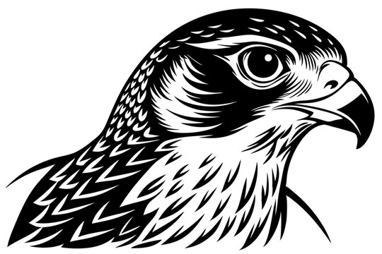 falcon head vector silhouette, eagle head icon