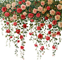 Beautiful Floral Hanging Arrangement with Vibrant Roses and Greenery for Home and Garden Decor