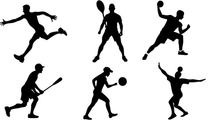 Fototapeta premium Dynamic Sports Silhouettes and Field Athlete Designs for Athletic Themes