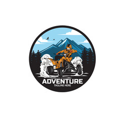 atv rider on smoke illustration