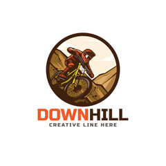downhill bike on the mountain