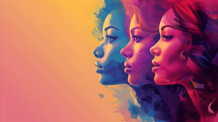 Women's Faces in Watercolor Art