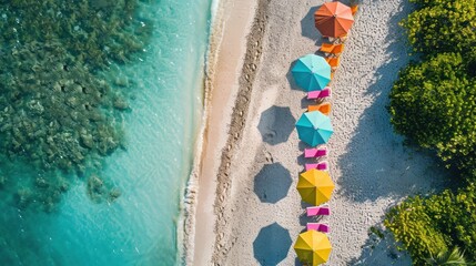 Fototapeta premium aerial view tropical resort beach