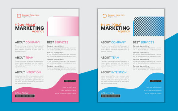 Creative and Futuristic business Flyer design. marketing, business proposal, promotion, advertise, publication. flyer design template for print. Creative Flyer Layout
