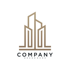 Creative building logo design construction. Premium Vector