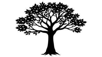 Versatile Tree Silhouette: Minimalist Black Vector for Creative Projects