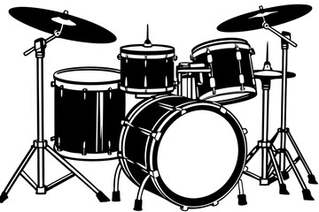 Music drum set silhouette