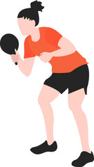 People Playing Table Tennis Illustration