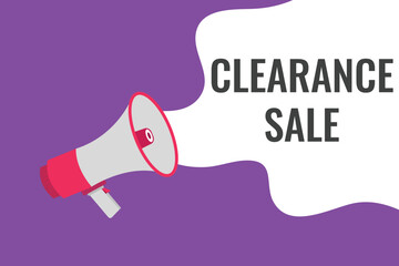 Clearance Sale button, banner, label, template for website. Clearance Sale text with colorful megaphone icon