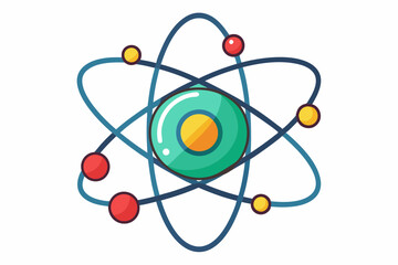 Illustration of atom icon vector