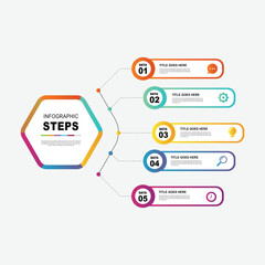 Infographic design steps vector.