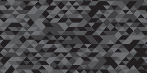 Obraz premium Seamless geometric pattern square shapes low polygon backdrop background. Abstract geometric wall tile and metal cube background triangle wallpaper. Gray and black polygonal background.
