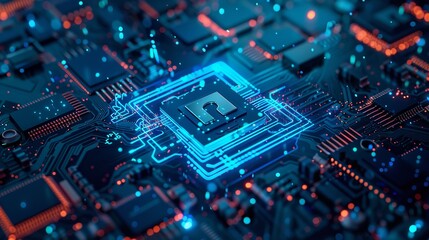 Fototapeta premium The safeguarding of confidential data and cybersecurity.&nbsp;Generative Ai