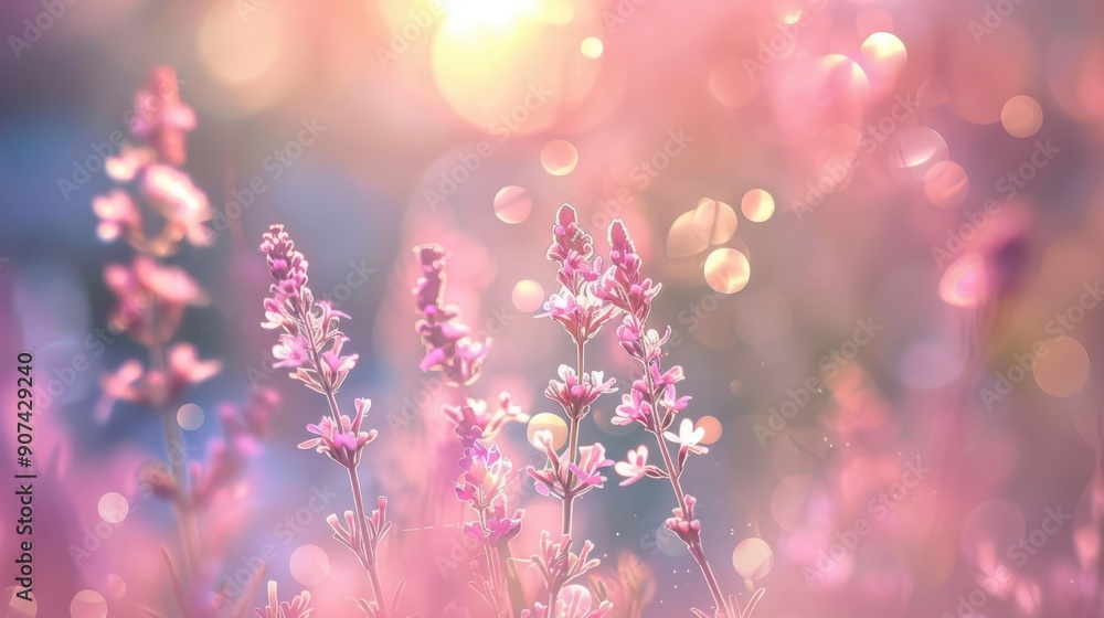 Poster light pastel tones with a bokeh effect, adding a magical and whimsical feel to the background.