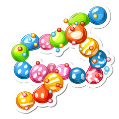 Fototapeta premium Colorful School Element Sticker with Vibrant Beads for Educational and Decorative Use