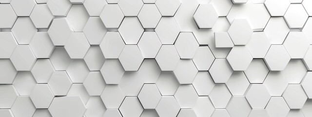 White Hexagon Pattern Background