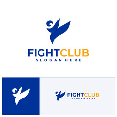 Fototapeta premium Taekwondo Karate logo design vector illustration, Creative fight club logo concepts