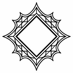 Gothic frame vector, Neo tribal acid round fantasy border, Retro baroque ornament, Antique gothic future frame collection 
