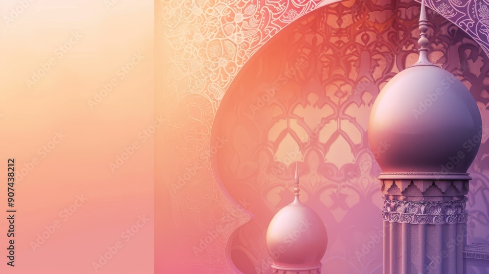 Aufkleber subtle eid mubarak background with elegant patterns and a smooth gradient, perfect for a refined and