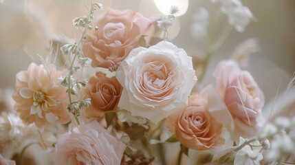 Fototapeta premium Subtle wedding tones with a soft gradient, creating a serene and elegant appearance.
