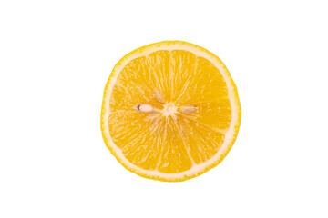 Sliced Natural lemon fruit isolated on white