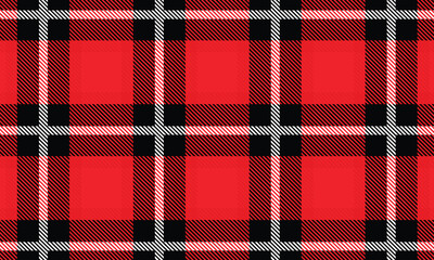 Vector Red Plaid Checkered Fabric Pattern