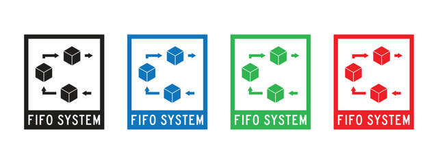 Vector Fifo System Icon Symbol In Multiple Color