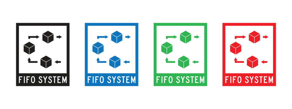 Vector Fifo System Icon Symbol In Multiple Color