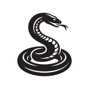 Snake Logo Icon Silhouette Vector illustration design