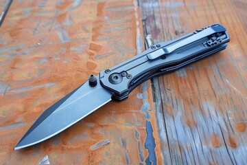 Folding knife, expensive materials, elegant modern design