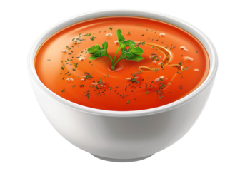 tomato soup isolated on transparent background.