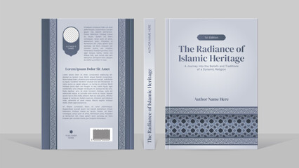 Islamic Arabic Style Book Cover Template Design with Arabesque Moroccan Pattern